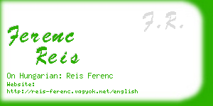 ferenc reis business card